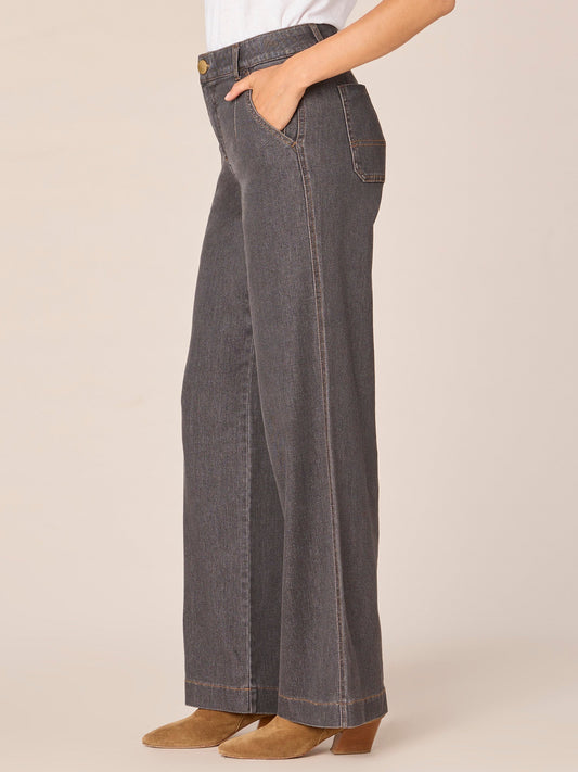 Absolution High Rise Slash Pocket Wide Leg Petite Jeans