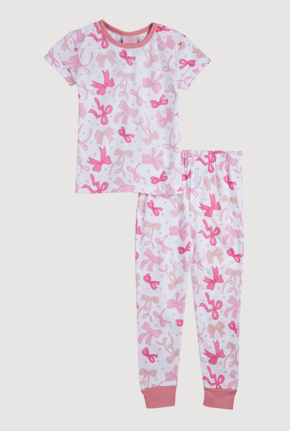 Little Girls Graphic Print Pajama Tee and Pants