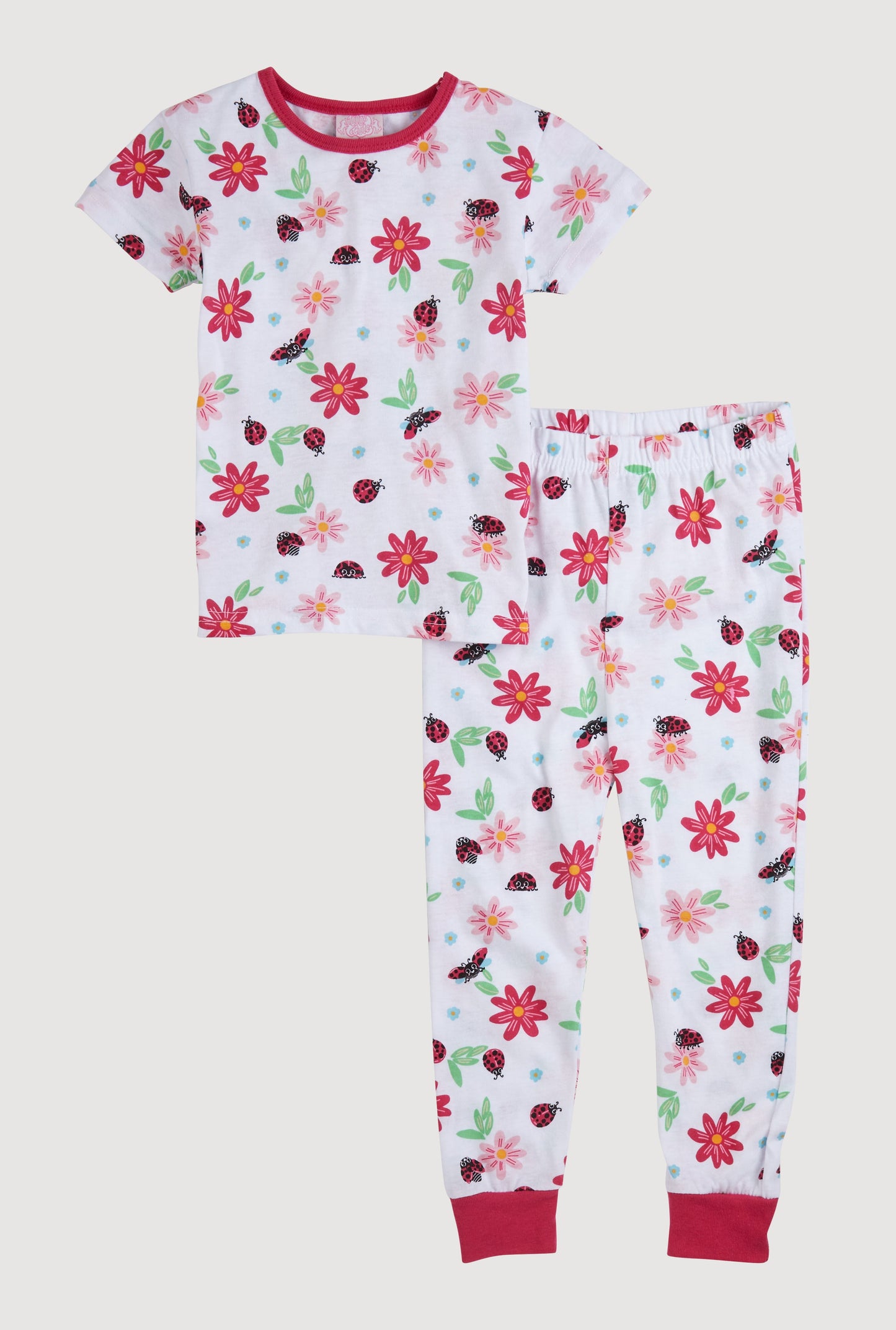 Little Girls Graphic Print Pajama Tee and Pants
