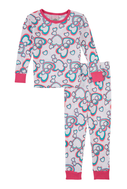 Little Girls Graphic Print Pajama Top and Pants