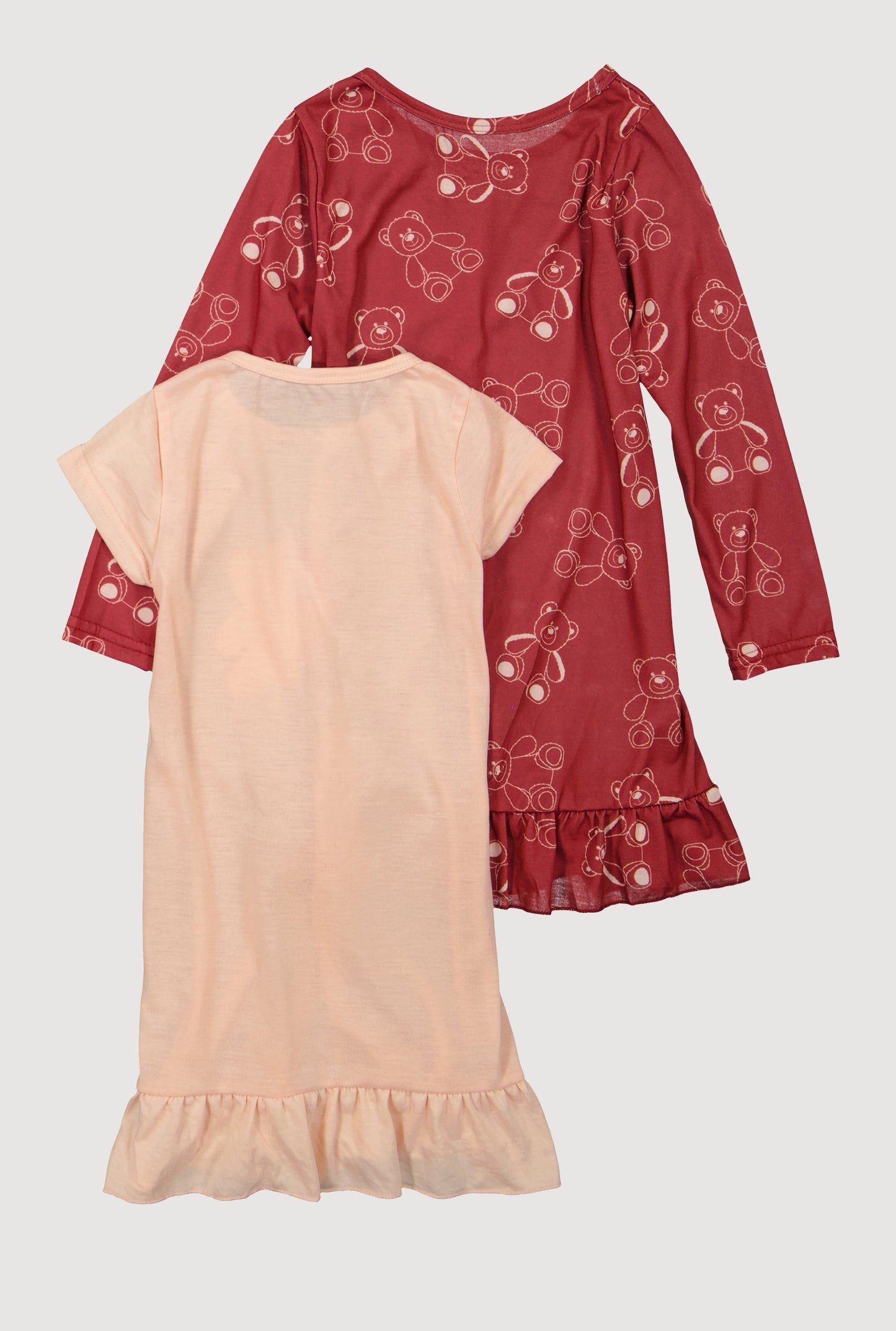 Girls Love Bear Print Nightgowns 2 Pack