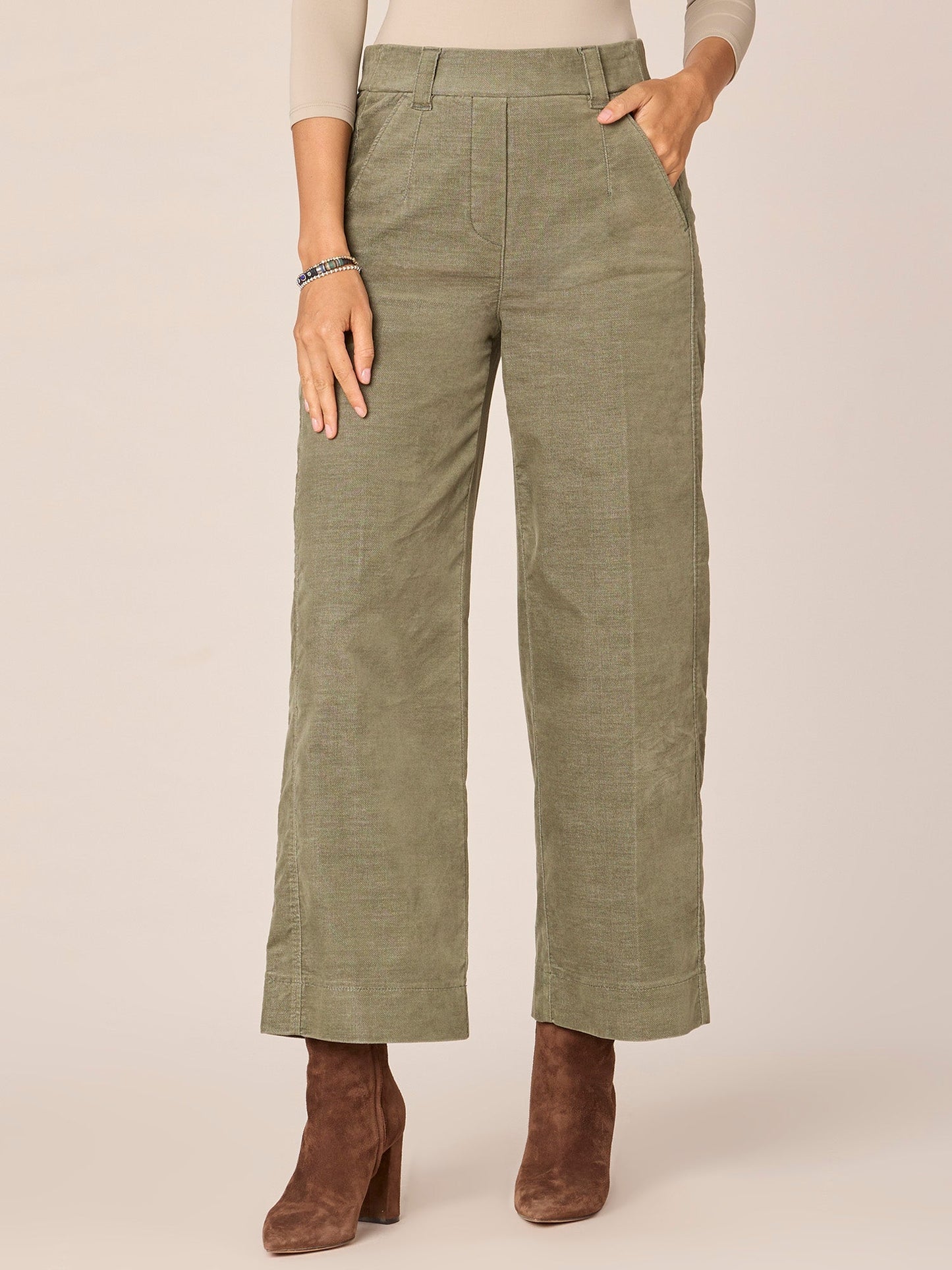 Ableisure Skyrise Side Panel Wide Leg Pants with Pull On Waist