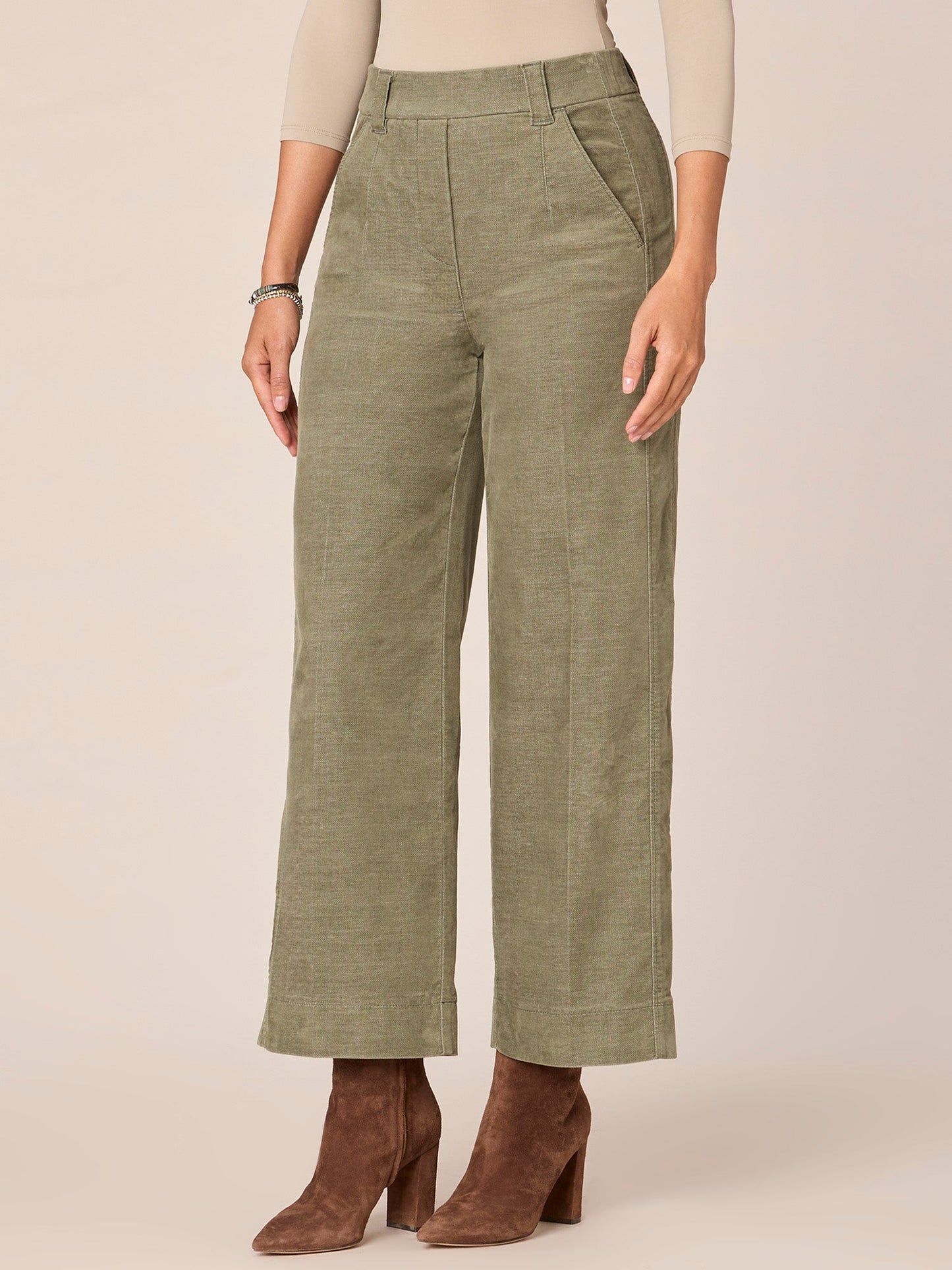 Ableisure Skyrise Side Panel Wide Leg Pants with Pull On Waist
