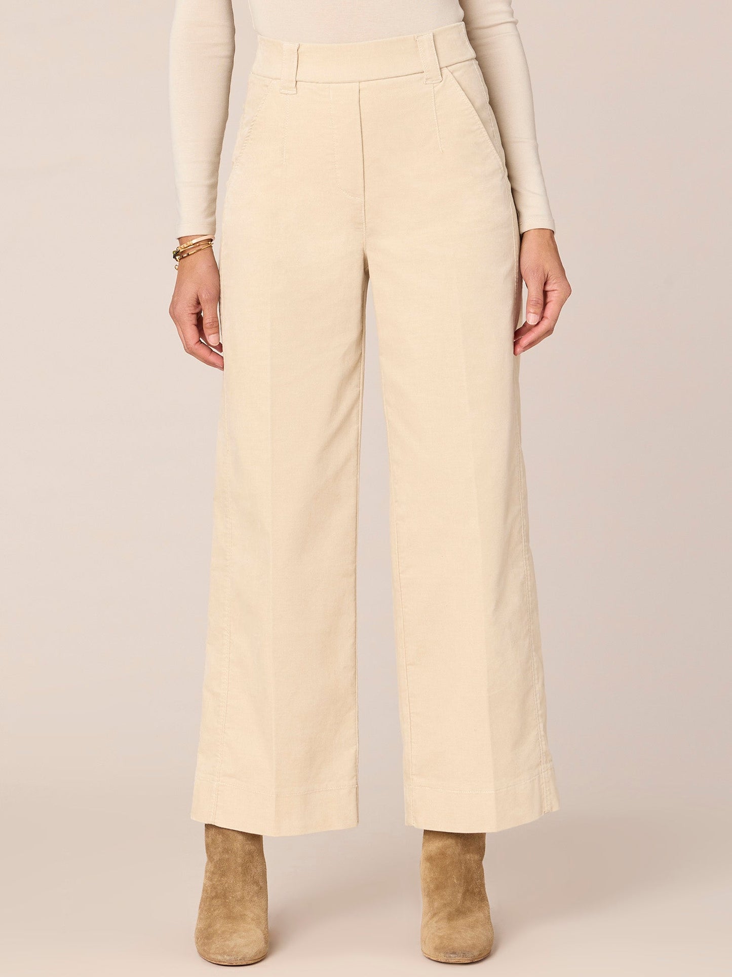 Ableisure Skyrise Side Panel Wide Leg Pants with Pull On Waist