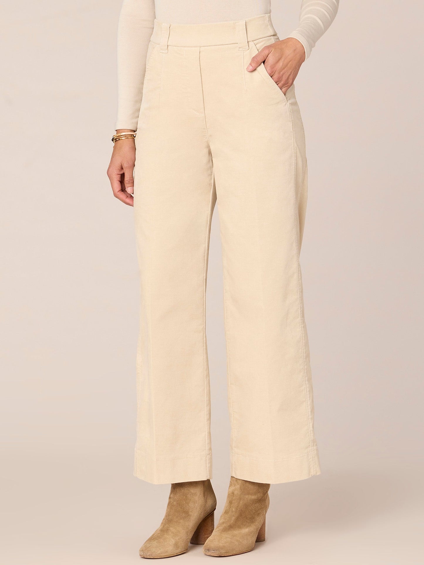 Ableisure Skyrise Side Panel Wide Leg Pants with Pull On Waist
