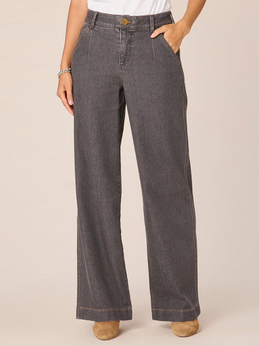 Absolution High Rise Slash Pocket Wide Leg Petite Jeans