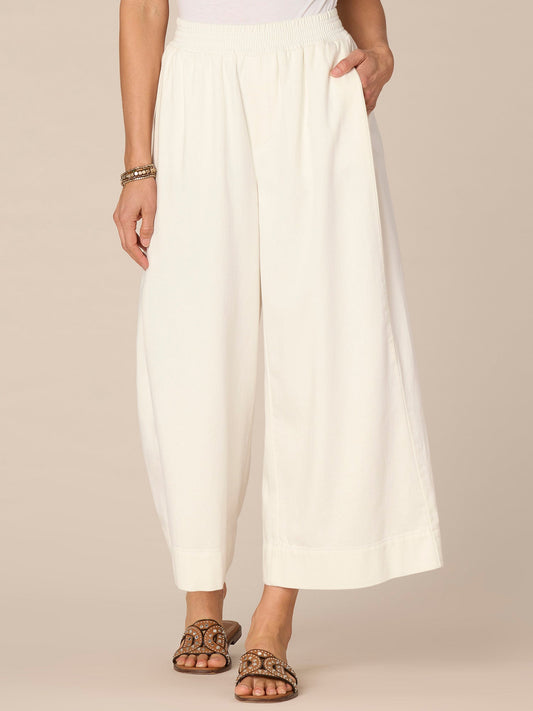 Skyrise Wide Leg Pleated Cropped Glider Pants